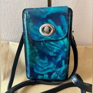 Patricia Nash Felicita Leather Phone Crossbody Deep Blue Sea